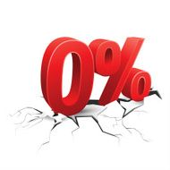0 percent discount breaks ground on white background