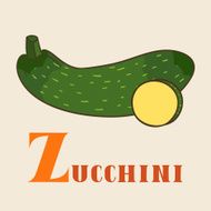 Z for zucchini Vector Illustration hand-drawn style