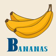 B for banans Vector Illustration hand-drawn style