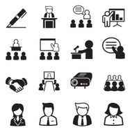 Business management icons set N3