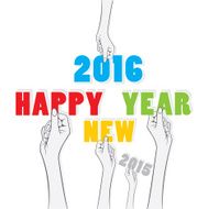 creative new year 2016 greeting card design