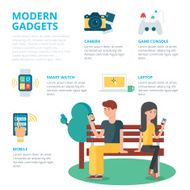 Modern gadgets infographic vector illustration