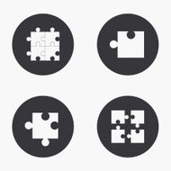 Vector modern puzzle icons set N3