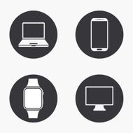 Vector modern gadget icons set N7