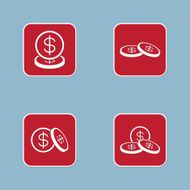 money coin icon set N3