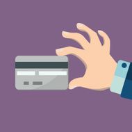 Hand holding credit card vector