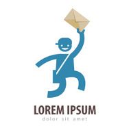 postman vector logo design template mail or delivery icon