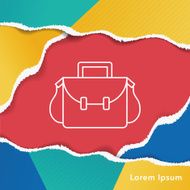 school bag line icon