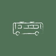 Bus icon drawn in chalk