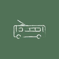 Trolleybus icon drawn in chalk