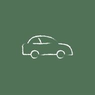 Car icon drawn in chalk