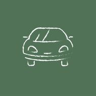Car icon drawn in chalk N2