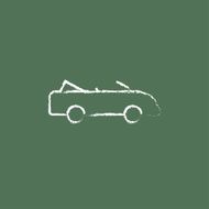 Convertible car icon drawn in chalk
