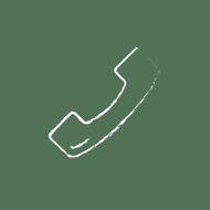 Telephone receiver icon drawn in chalk