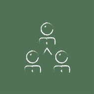 Business team icon drawn in chalk