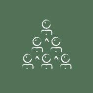 Business pyramid icon drawn in chalk