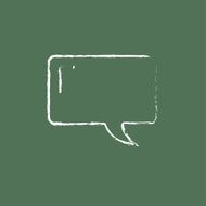 Speech square icon drawn in chalk N2