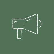 Megaphone icon drawn in chalk