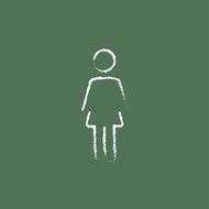 Woman standing icon drawn in chalk
