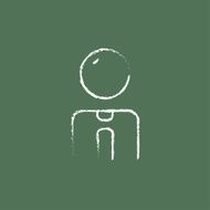 Businessman icon drawn in chalk