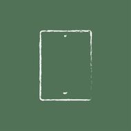 Touch screen tablet icon drawn in chalk