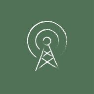 Antenna icon drawn in chalk