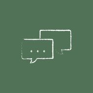Speech squares icon drawn in chalk