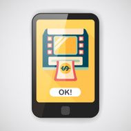 ATM flat icon with long shadow eps10