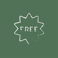 Free tag icon drawn in chalk