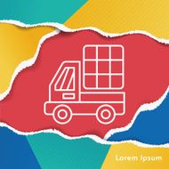 cargo truck lline icon