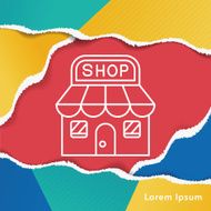 shopping store line icon
