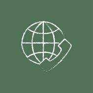 Global internet shopping icon drawn in chalk