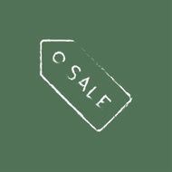 Sale tag icon drawn in chalk