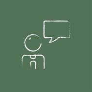 Customer service icon drawn in chalk