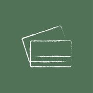 Credit card icon drawn in chalk