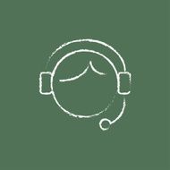 Customer service icon drawn in chalk N3