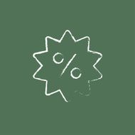 Discount tag icon drawn in chalk