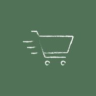 Shopping cart icon drawn in chalk