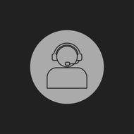 Customer support operator with headset icon N5