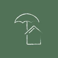 House insurance icon drawn in chalk N2