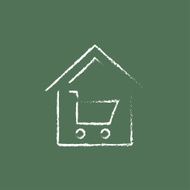 House shopping icon drawn in chalk