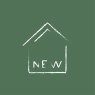 New house icon drawn in chalk