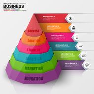 Abstract 3D digital business pyramid infographic