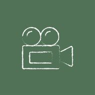 Video camera icon drawn in chalk N3