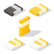 Paper for copier isometric icon set