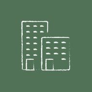 Factory icon drawn in chalk