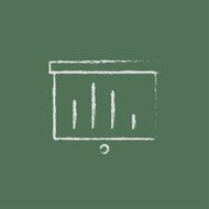 Projector roller screen icon drawn in chalk