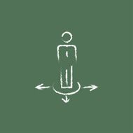 Businessman on three ways icon drawn in chalk