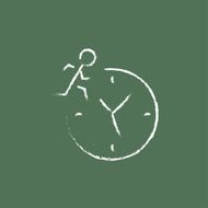 Time management icon drawn in chalk