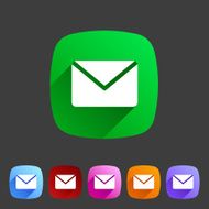 Mail post envelope icon flat web sign symbol logo label